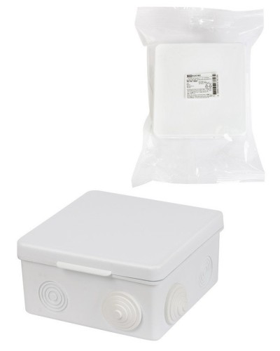 Коробка ОП 100х100х55мм, крышка, IP54, 8вх., белая (SQ1401-0923). Распаячная коробка. TDM ЕLECTRIC в Ангарске