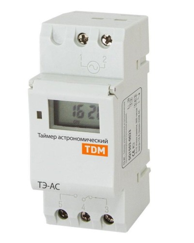 ТЭ-АС-1мин/24ч-8on/off-16А-DIN (астрономический) TDM (SQ1503-0023). Таймер электронный. TDM ЕLECTRIC в Ангарске