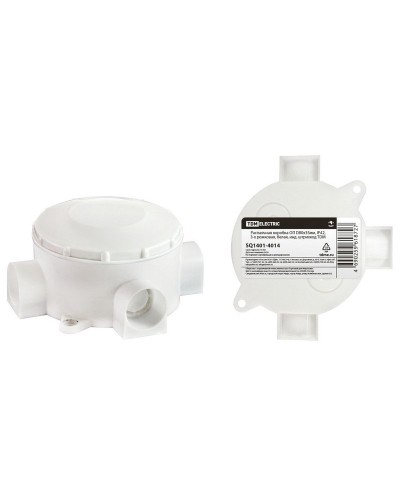 Распаячная коробка ОП D80х35мм, IP42, 3-х рожковая, белая TDM (SQ1401-4014). Распаячная коробка ОП. TDM ЕLECTRIC в Ангарске