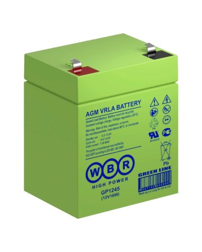 WBR GP1245 (12V16W). Аккумулятор герметичный свинцово-кислотный. WBR в Ангарске