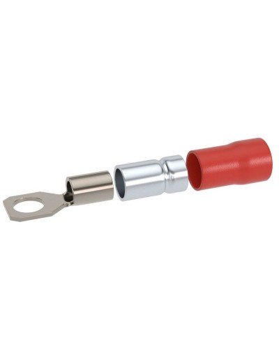 Наконечник НКИ 0,25-1,5 М6 (D6,4мм) с отверстием под винт (100 шт) (2A6P-DS-PVC). Наконечник с отверстием под винт и изолированным фланцем ПВХ, двойная гильза. ДКС в Ангарске
