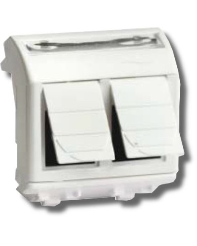 Розетка RJ-45 Brava 2 модуля белая (76656B): Розетка компьютерная с двумя разъёмами в Ангарске