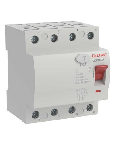 YON MAX MDL100 ВДТ, 4P, 30mA, 40A, АС (MDL100-4P2-40-AC). Автоматический выключатель дифференциальный (УЗО). ДКС в Ангарске