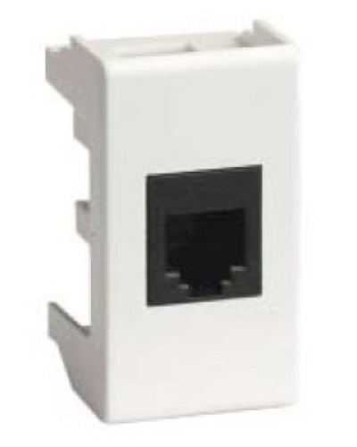 Розетка RJ-45 Viva 1 модуль белая (45048): Розетка компьютерная экранированная с одним разъёмом в Ангарске
