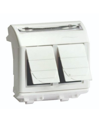 Розетка RJ-45 Brava 2 модуля слоновая кость (75459S): Розетка компьютерная с двумя разъёмами в Ангарске