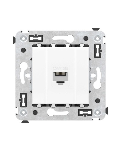Розетка RJ-45 в стену, кат.5E, Avanti, одинарная, белое облако (4400663). Розетка компьютерная. ДКС в Ангарске