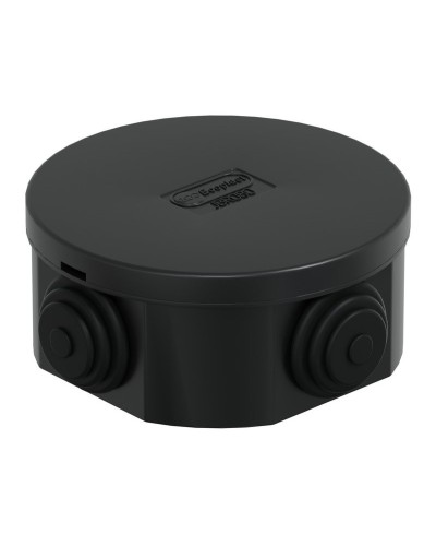 Коробка JBR080 D=80х40, 4 вых., IP44, черная (44005BL-1). Коробка монтажная. Экопласт в Ангарске