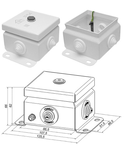 КМ IP55-0808 (без DIN рейки). Коробка монтажная электротехническая. Гефест в Ангарске
