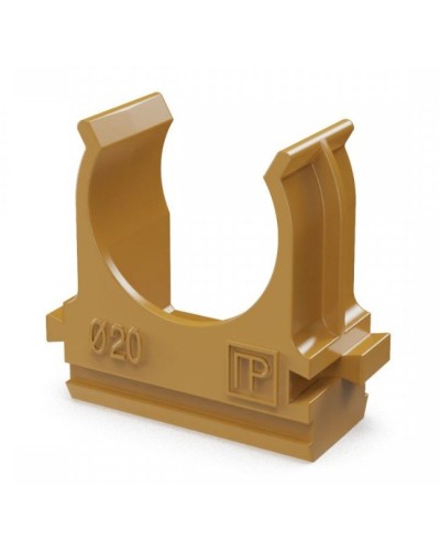 Крепёж-клипса для труб АБС-пластик бук D20 (100 шт) (PR13.0046). Крепление для труб ПВХ. Промрукав в Ангарске