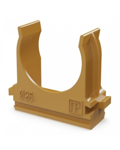 Крепёж-клипса для труб АБС-пластик бук D25 (100 шт) (PR13.0047). Крепление для труб ПВХ. Промрукав в Ангарске