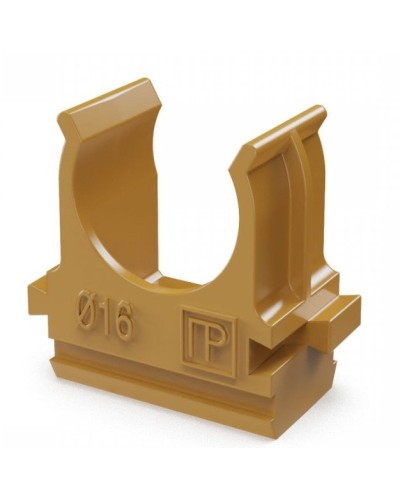 Крепёж-клипса для труб АБС-пластик бук D16 (100 шт) (PR13.0045). Крепление для труб ПВХ. Промрукав в Ангарске