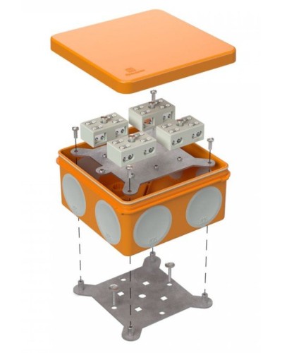 Коробка огнестойкая 100х100х50 (60-0300-FR6.0-4-8-Р Е15-Е60). Коробка огнестойкая для открытой установки. Промрукав в Ангарске