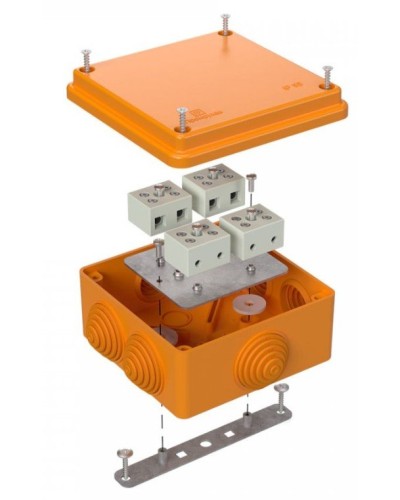 Коробка огнестойкая 100х100х50 для о/п (40-0300-FR2.5-8). Коробка огнестойкая для открытой установки. Промрукав в Ангарске