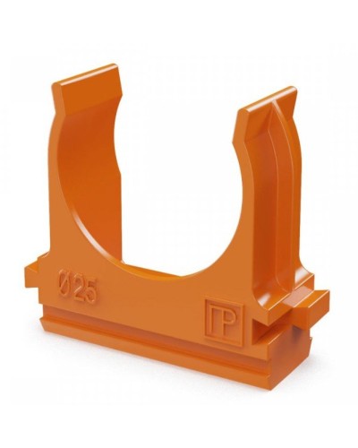 Крепёж-клипса для труб АБС-пластик оранжевая D25 (100 шт) (PR13.0065). Крепление для труб ПВХ. Промрукав в Ангарске