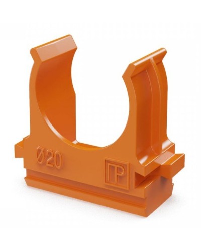 Крепёж-клипса для труб АБС-пластик оранжевая D20 (100 шт) (PR13.0064). Крепление для труб ПВХ. Промрукав в Ангарске