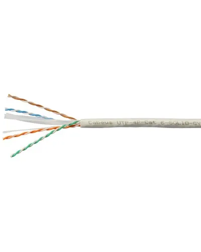 UTP-4P-Cat.6-SOLID-LSLTx-GY (11143c). Кабель «витая пара» (LAN) для структурированных систем связи. CABEUS в Ангарске