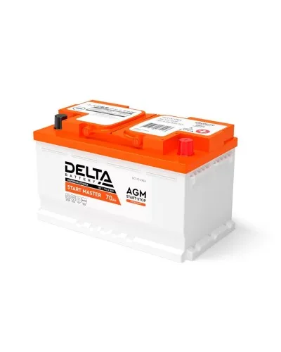 Delta START MASTER AGM 1270 (70 Ah). Аккумулятор автомобильный герметичный свинцово-кислотный. Delta в Ангарске