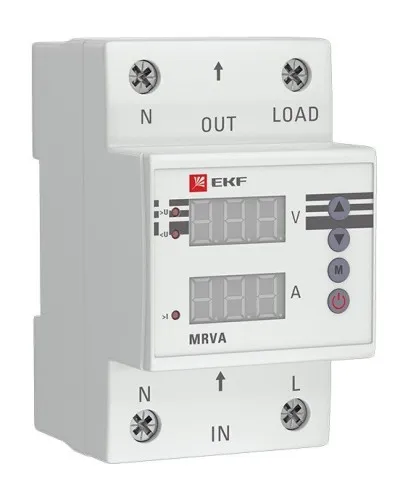 MRVA 63A PROxima (MRVA-63A). Реле напряжения и тока с дисплеем. EKF в Ангарске