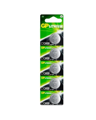 GP Lithium CR2430 (GP CR2430-2C5 100/1000), упак. 5 шт. БЛИСТЕР. Литиевые дисковые батарейки. GP Batteries в Ангарске