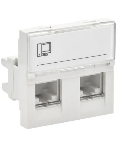 Розетка RJ45 кат.5E PRIMER РКИ-22-00-П-5 белый IEK (PR-KK40D-RI-0-2-2C5EU-K01). Розетка RJ-45. IEK в Ангарске