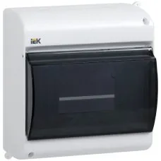 Корпус пластиковый КМПн 2/4 IP30 белый KREPTA 3 (MKP42-N-04-30-12). Щиток модульный с прозрачной дверцей, настенный. IEK