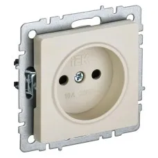 Розетка без з/к РСш10-2-БрКр бежевый BRITE (BR-R13-10-K10). Розетка без заземления с защитными шторками. IEK