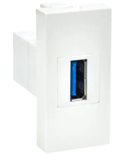 Розетка USB A 3.0 PRIMER РКЮ-10-00-П белый IEK (PR-KK40D-RU-0-1-A3-K01). Розетка USB. IEK в Ангарске
