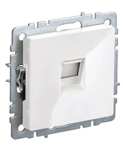 Розетка RJ45 РК10-БрБ кат.5E, белая BRITE (BR-K10-1-K01). Розетка компьютерная. IEK в Ангарске