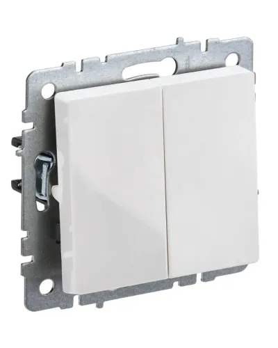 Выключатель 2-клавишный ВС10-2-0-БрБ белый BRITE (BR-V20-0-10-K01). Выключатель. IEK в Ангарске