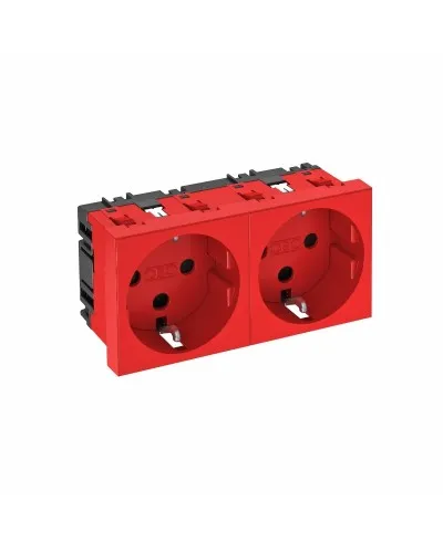 STD-D0 SRO2, (6120028). Розетка 0° двойная 2х2К+З, со шторками, 16А 250В красная. OBO Bettermann в Ангарске