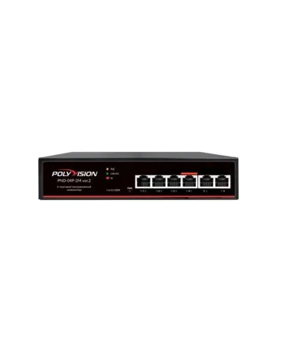PND-04P-2M v.2. Коммутатор 6-портовый с функцией PoE. Polyvision в Ангарске