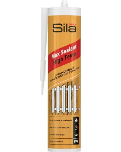 Герметик Sila PRO Max Sealant, High Temp, термостойкий, 280 мл. Герметик силиконовый термостойкий, красный. Sila в Ангарске