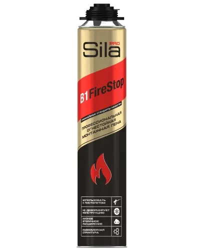 Пена огнестойкая Sila Pro B1 Firestop, 750 мл: Пена монтажная профессиональная в Ангарске