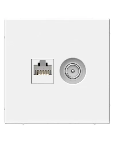 ArtGallery розетка двойная RJ45+TV, кат. 5Е, скрытой установки, механизм, белый (GAL000189). Розетка компьютерная + TV. Systeme Electric в Ангарске