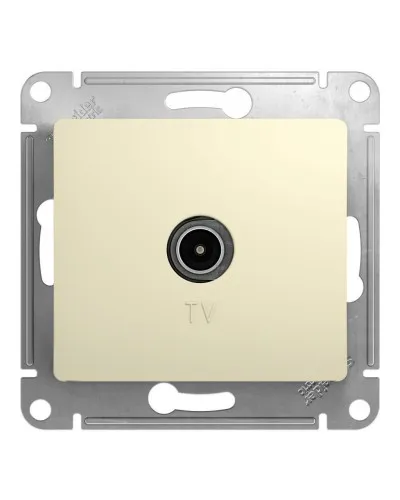 Glossa розетка TV антенна коннектор, 1-местная, скрытой установки, механизм, бежевый (GSL000293). Розетка TV антенна. Systeme Electric в Ангарске