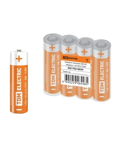 LR6 AA Alkaline 1,5V SR-4 TDM (SQ1702-0034). Элемент питания. TDM ЕLECTRIC в Ангарске