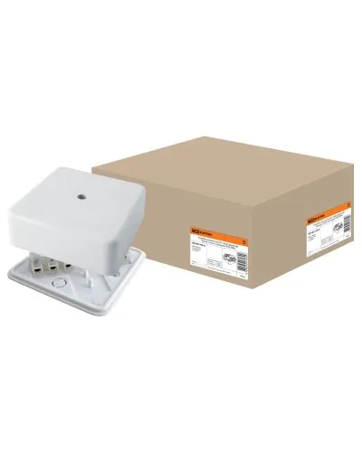 Коробка КР 100х100х44 ОП с клеммной колодкой, белая, IP40 (SQ1401-0210). Распаячная коробка. TDM ЕLECTRIC в Ангарске