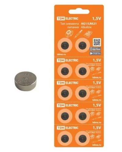 AG1/LR621 Alkaline 1,5V BP-10 TDM (SQ1702-0045). Элемент питания. TDM ЕLECTRIC в Ангарске