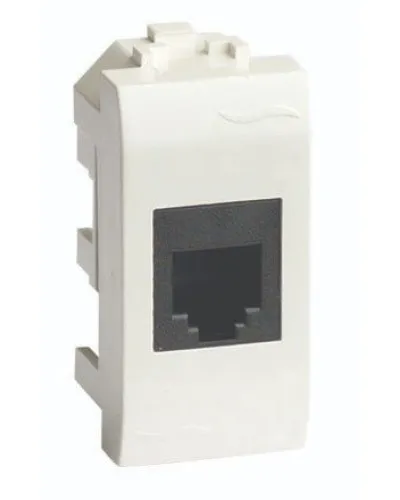 Розетка RJ-45 Brava 1 модуль слоновая кость (75457S): Розетка компьютерная с одним разъёмом в Ангарске