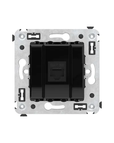 Розетка RJ-45 в стену, кат.5E, Avanti, одинарная, черный квадрат (4402663). Розетка компьютерная. ДКС в Ангарске