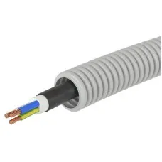 Труба ПВХ D20 + ВВГнг(А)-LS 3х1,5 (ГОСТ+) (9L920100). Гофрошланг с кабелем. ДКС