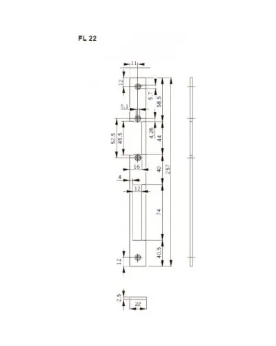 FL22. Запорная планка короткая. dormakaba в Ангарске