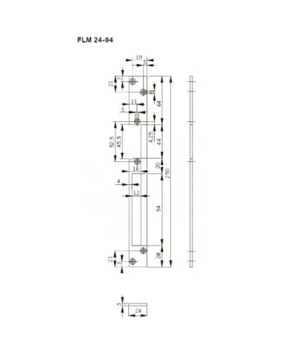 FLH24-94. Запорная планка длинная. dormakaba в Ангарске