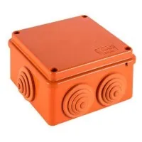 Коробка JBS100 100х100х55, 6 вых., 10P (1,5-6мм²) (43497HF): Коробка монтажная, огнестойкая, без галогена