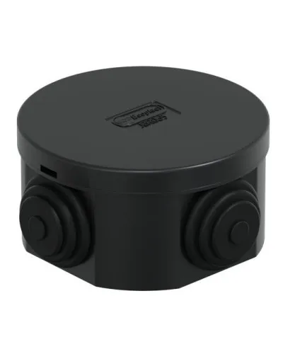 Коробка JBR065 D=65х35, 4 вых., IP44, черная (44004BL-1). Коробка монтажная. Экопласт в Ангарске