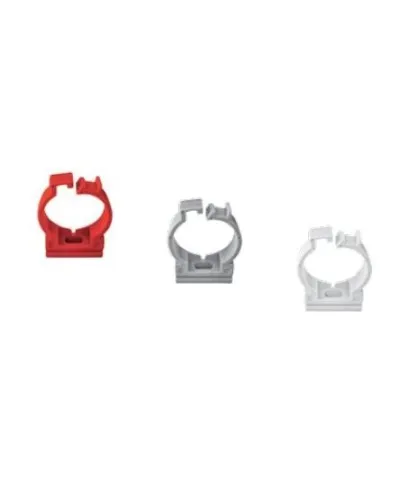 Ecoplast держатель с защелкой для труб D25, АБС, красный (50 шт) (49625-50). Держатель с защелкой для аспирационной системы. Экопласт в Ангарске