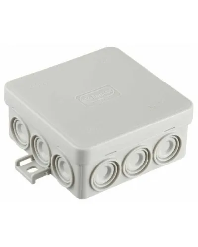 Коробка JBL085 85х85х38, 12 вых., 6P (0,15...2,5мм²) серая (43255HF-GR). Коробка монтажная, огнестойкая, без галогена. Экопласт в Ангарске