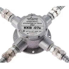 ККВ-07е-Ех-А-Р1-К-БК1, ШТ1/2+ШТ1/2+ШТ1/2+ШТ1/2. Коробка коммутационная взрывозащищенная крестообразная. Эридан
