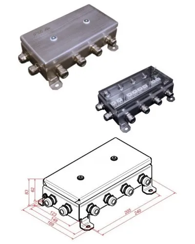 КМ-О (16к)-IP66-1224, 12 вводов, нержавейка: Коробка монтажная огнестойкая в Ангарске