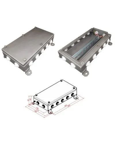 КМ IP55-1530, 14 вводов, нержавейка. Коробка монтажная электротехническая. Гефест в Ангарске